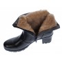 Marimea 36 Ghete dama din piele naturala cu fermoar, imblanite, Negru LMVS54N
